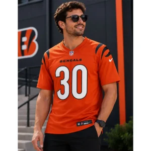 View For Chase Brown Cincinnati Bengals Orange Game Jersey