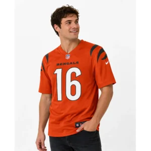 View For Cincinnati Bengals Joe Flacco Orange Game Jersey