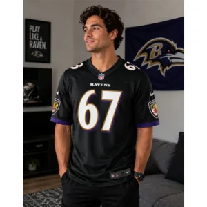 View For Corey Bullock Black Ravens Game Jersey