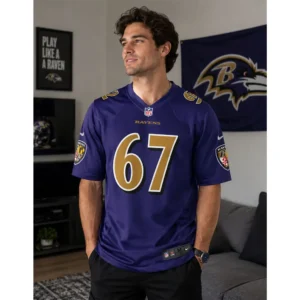 View For Corey Bullock Purple Ravens Game Jersey