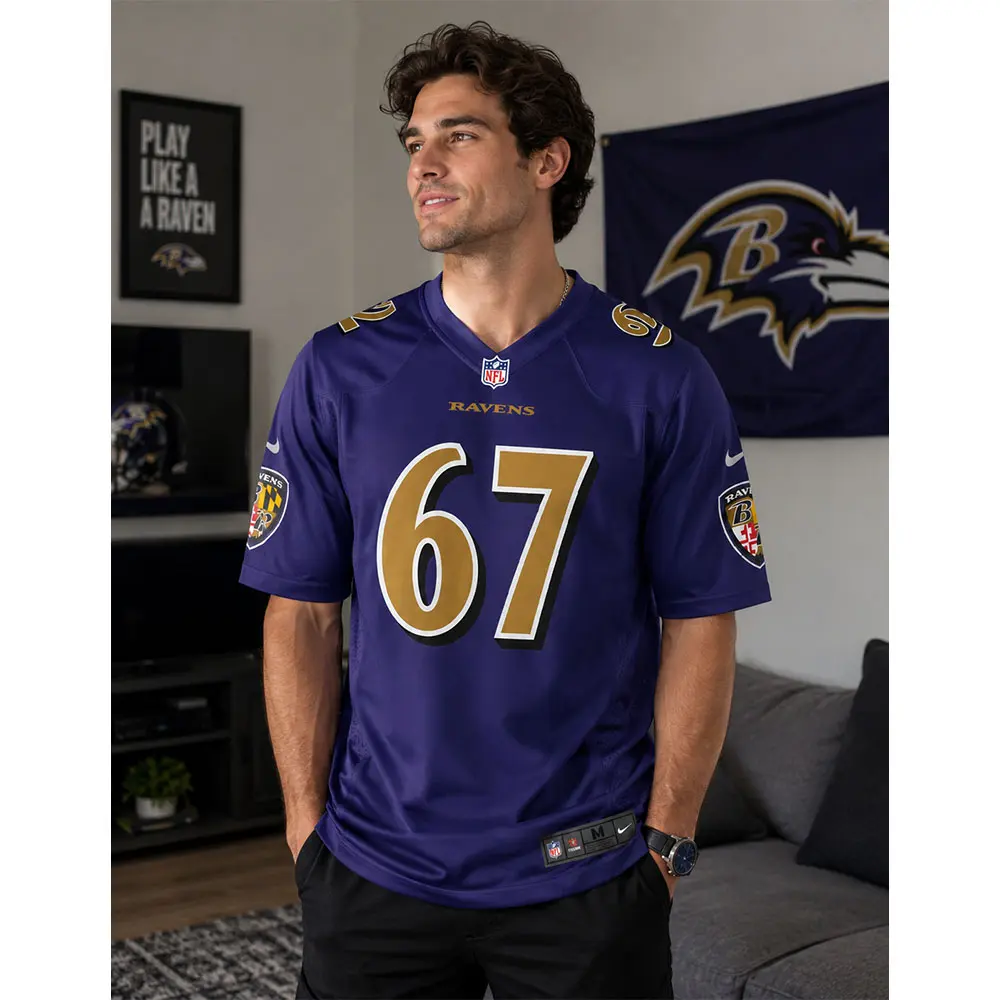 View For Corey Bullock Purple Ravens Game Jersey View For Corey Bullock Purple Ravens Game Jersey