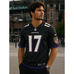 View For Diego Pavia Black Ravens Team Game Jersey