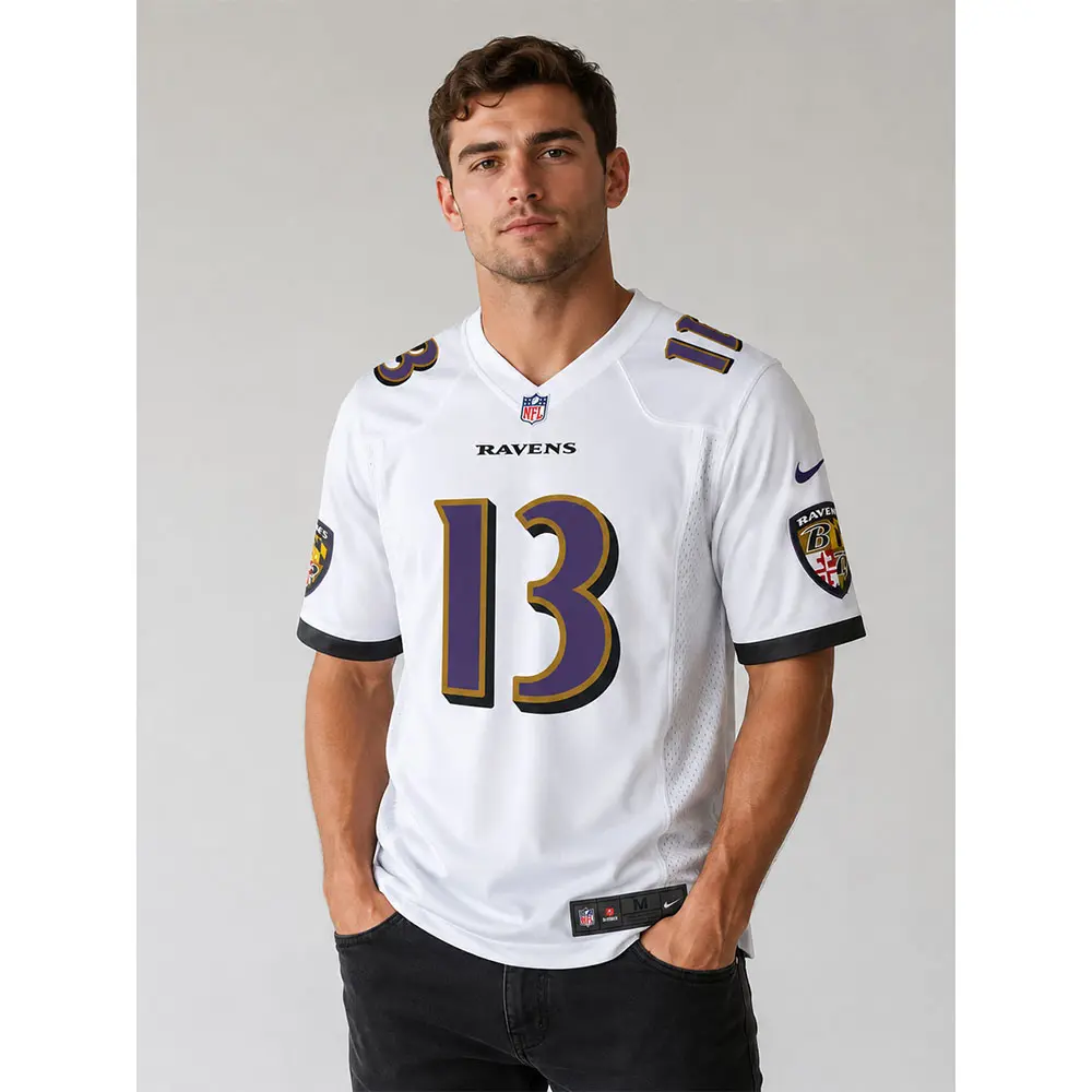 View For Elijah Sarratt White Ravens Team Jersey View For Elijah Sarratt White Ravens Team Jersey