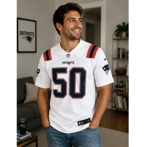 View For Hunter Henry 50 Patriots White Jersey