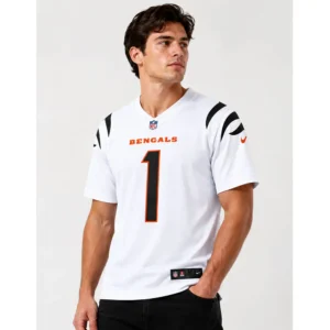 View For JaMarr Chase White Cincinnati Bengals Game Jersey
