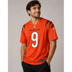 View For Joe Burrow Cincinnati Bengals Orange Game Jersey