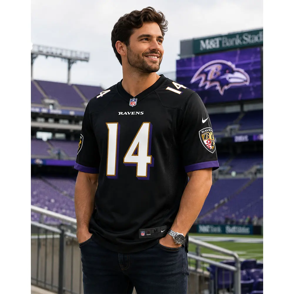 View For Kyle Hamilton Black Ravens Game Jersey View For Kyle Hamilton Black Ravens Game Jersey