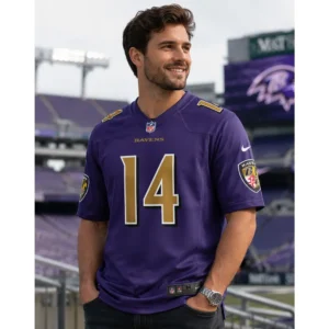 View For Kyle Hamilton Purple Baltimore Ravens Game Jersey