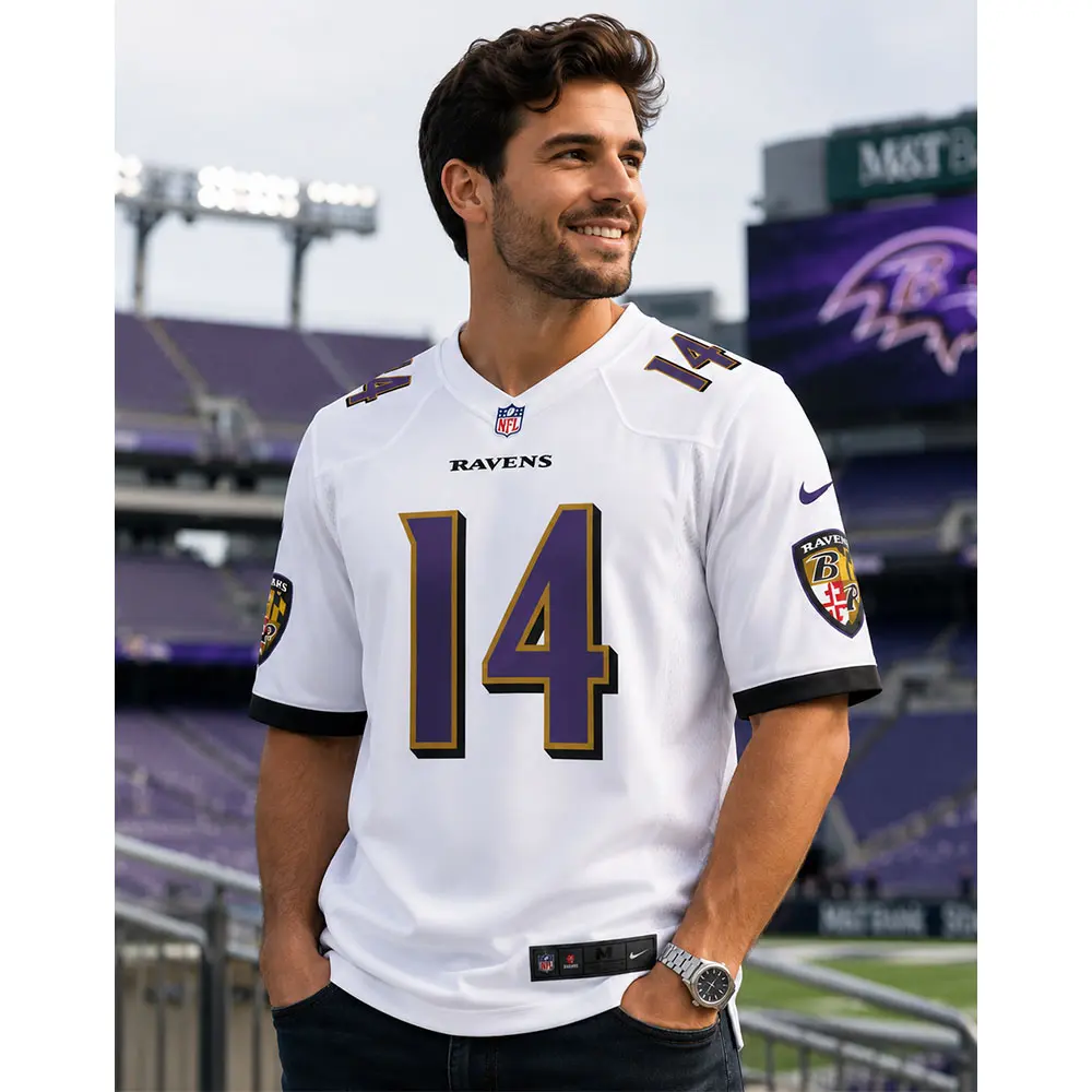 View For Kyle Hamilton White Ravens Team Fan Jersey View For Kyle Hamilton White Ravens Team Fan Jersey