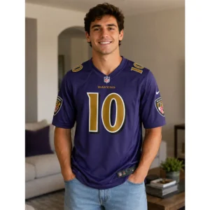 View For Lajohntay Wester Ravens Team Purple Game Jersey
