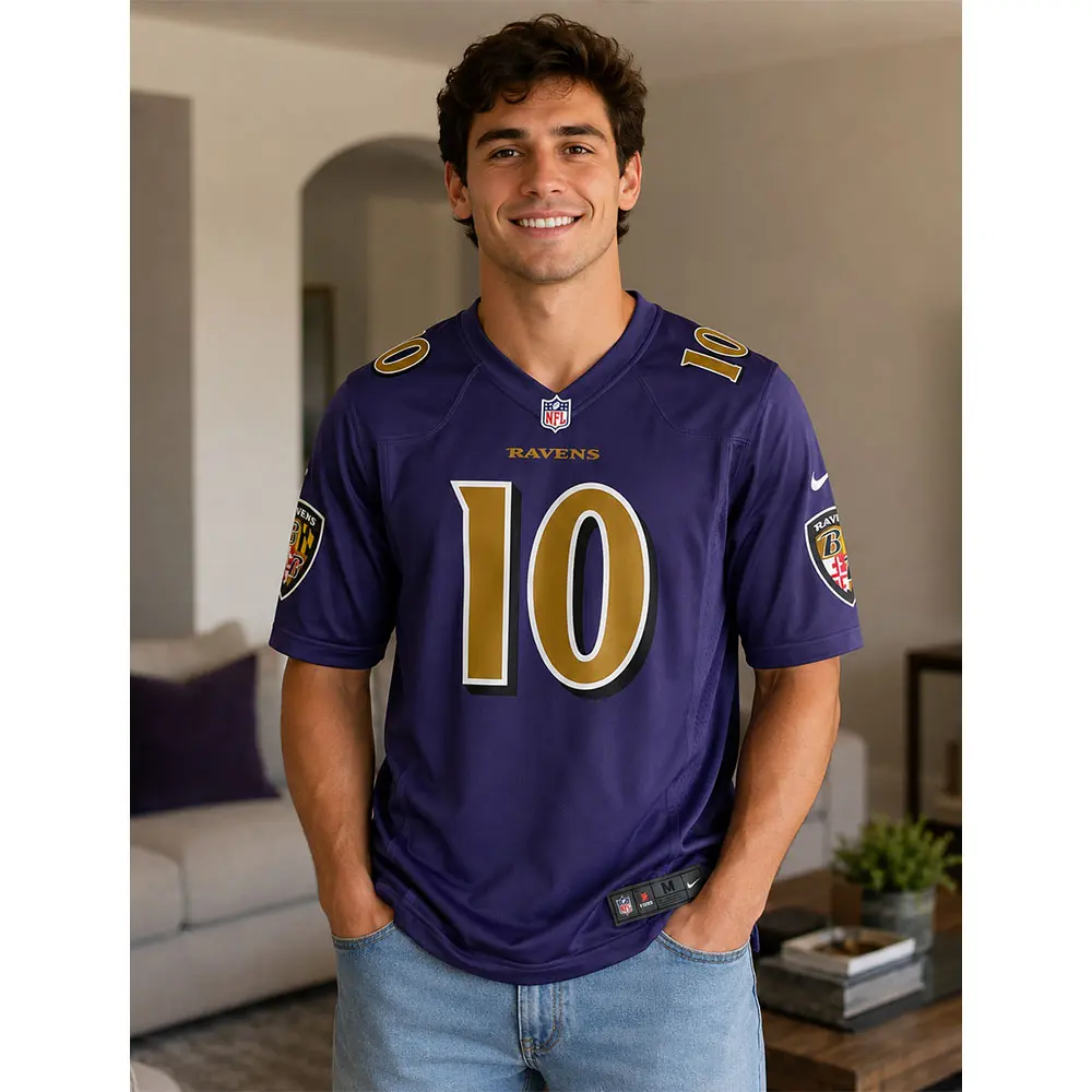 View For Lajohntay Wester Ravens Team Purple Game Jersey View For Lajohntay Wester Ravens Team Purple Game Jersey