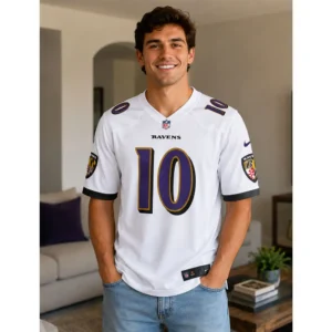View For Lajohntay Wester White Game Ravens Jersey