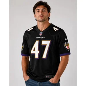 View For Lucas Scott Ravens Black Team Game Jersey