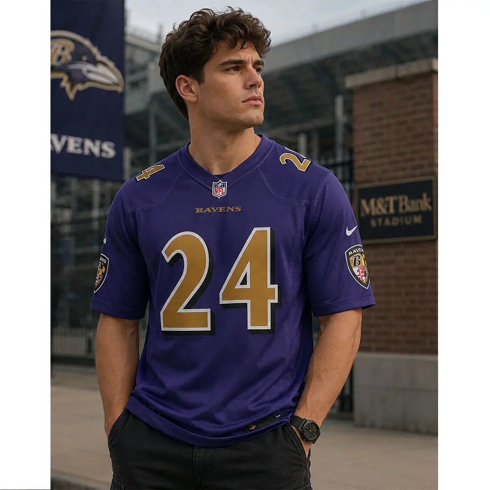 View For Malaki Starks Ravens Team purple Game Jersey View For Malaki Starks Ravens Team purple Game Jersey