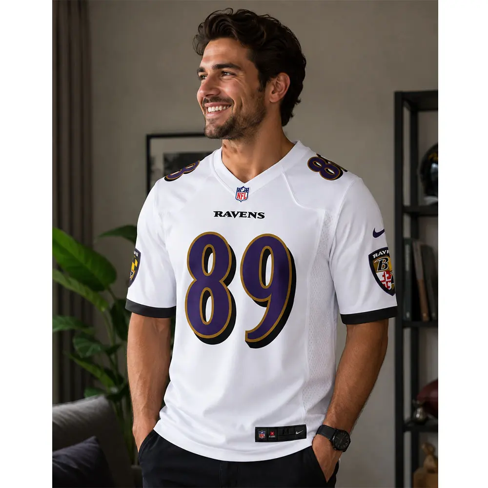 View For Mark Andrews White Ravens Game Jersey View For Mark Andrews White Ravens Game Jersey