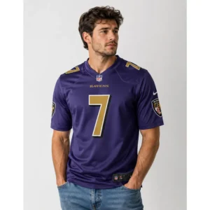 View For Rashod Bateman Purple Baltimore Ravens Game Jersey