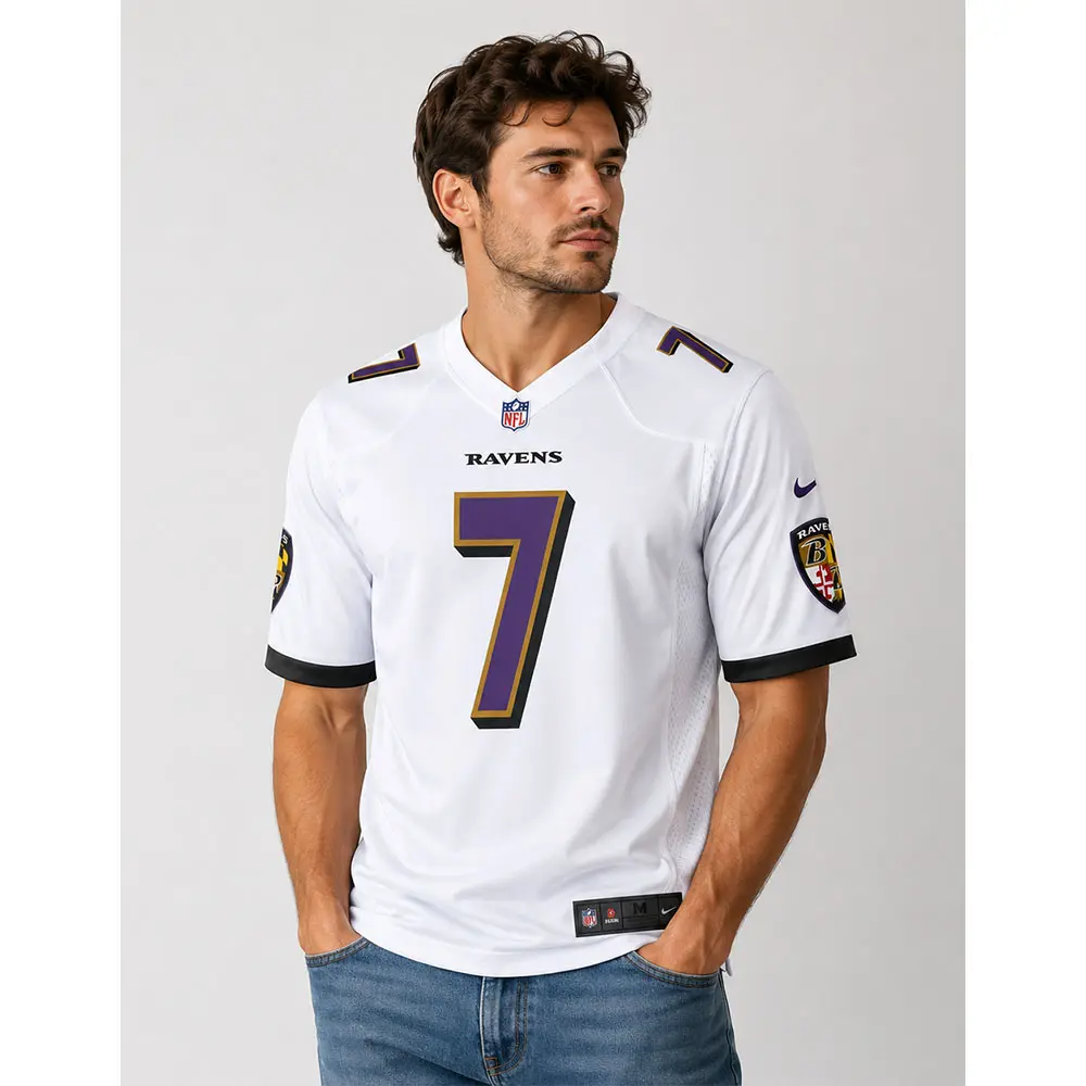 View For Rashod Bateman White Ravens Game Jersey View For Rashod Bateman White Ravens Game Jersey