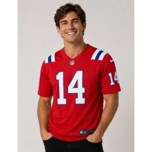 View For Robert Spillane Red Patriots Team Game Jersey