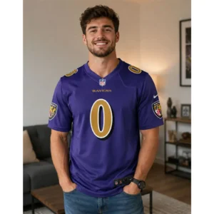 View For Roquan Smith Baltimore Ravens Purple Game Jersey