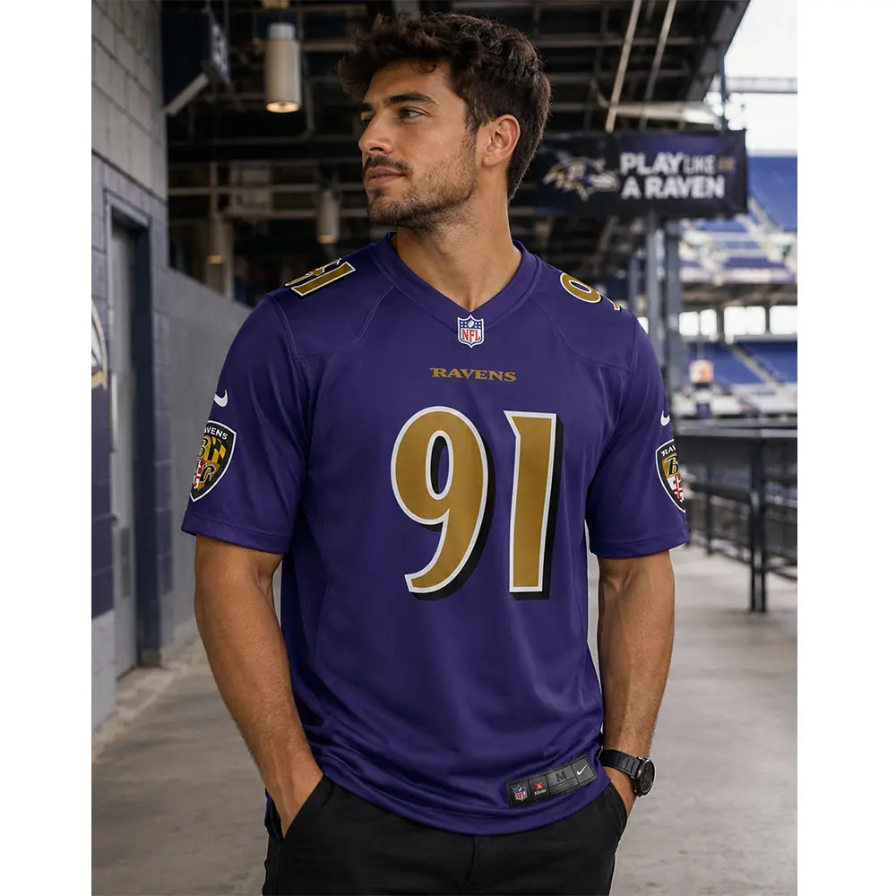 View For Trey Hendrickson Purple Game Baltimore Ravens Jersey View For Trey Hendrickson Purple Game Baltimore Ravens Jersey