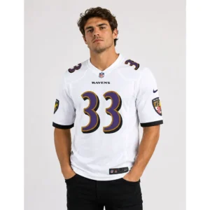 View For Tyler Loop Ravens Team Game White Jersey