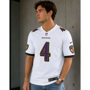 View For Zay Flowers White Ravens Team Jersey