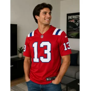 View. Mack Hollins 13 Patriots Team Red Jersey