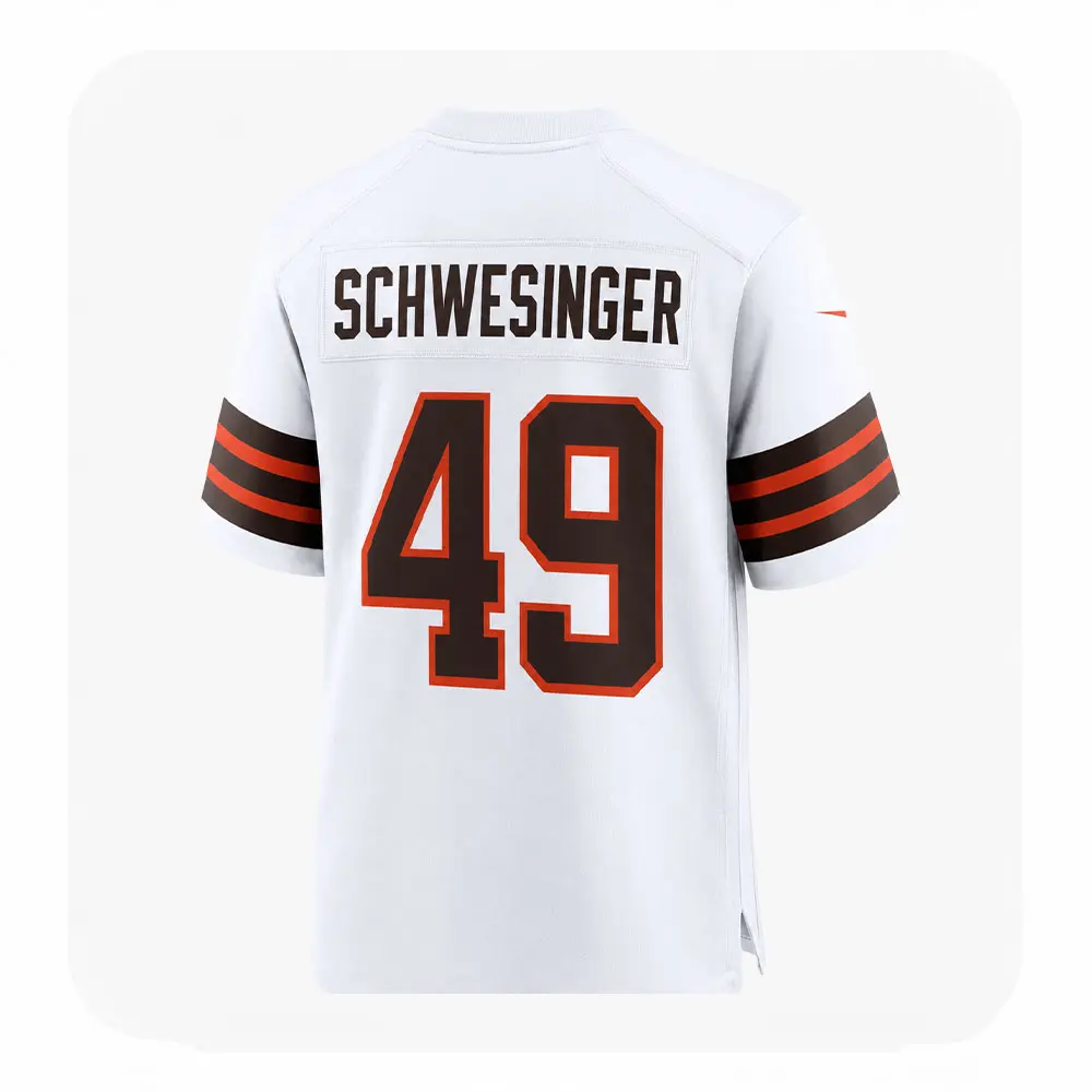 Back View For Carson Schwesinger Cleveland Browns Game White Jersey Back View For Carson Schwesinger Cleveland Browns Game White Jersey