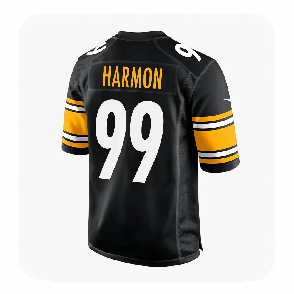 Back View For Derrick Harmon Pittsburgh Steelers Game Black Jersey Back View For Derrick Harmon Pittsburgh Steelers Game Black Jersey