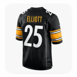 Back View For Gennings Dunker Steelers Black Game Jersey