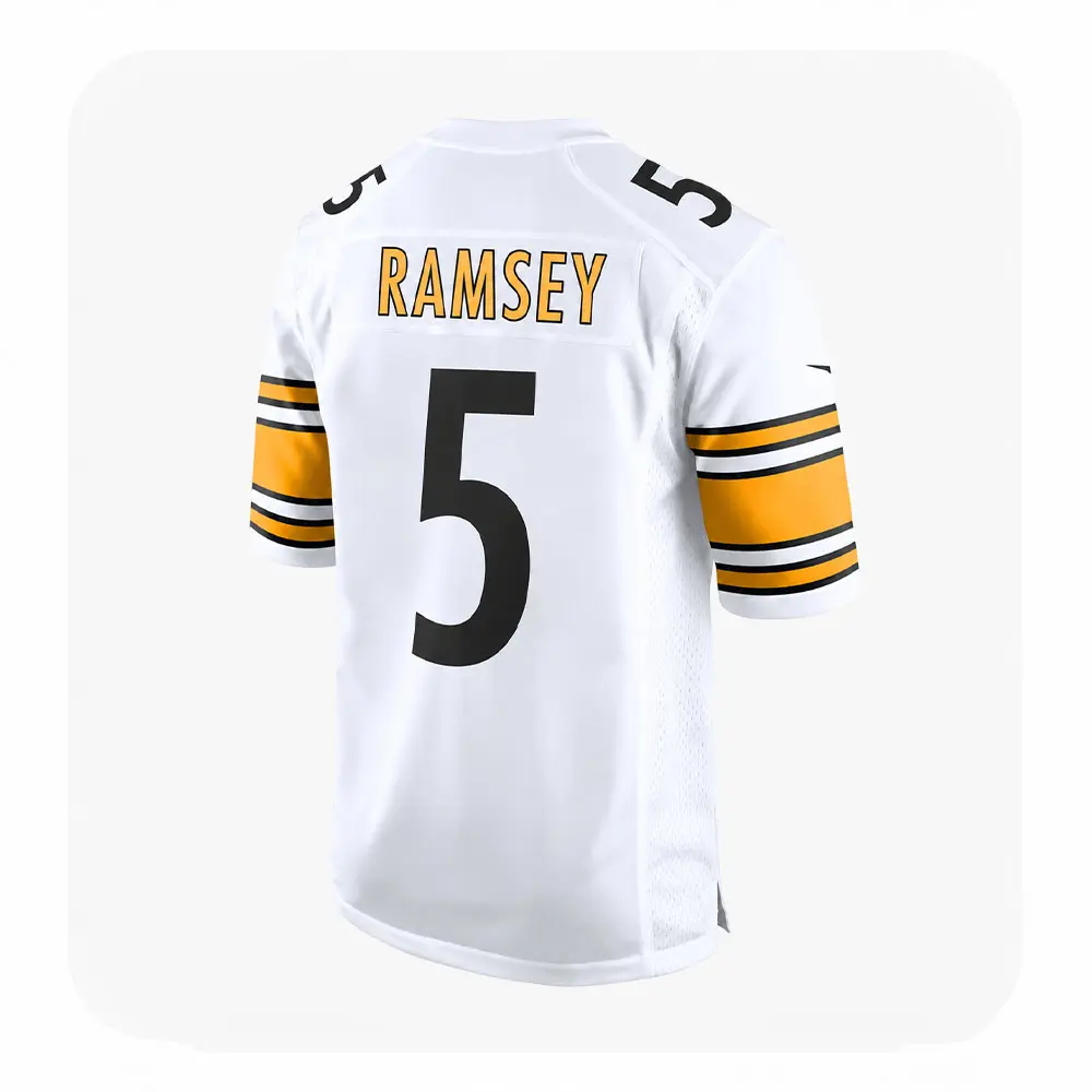 Back View For Jalen Ramsey Pittsburgh Steelers Team Game White Jersey Back View For Jalen Ramsey Pittsburgh Steelers Team Game White Jersey
