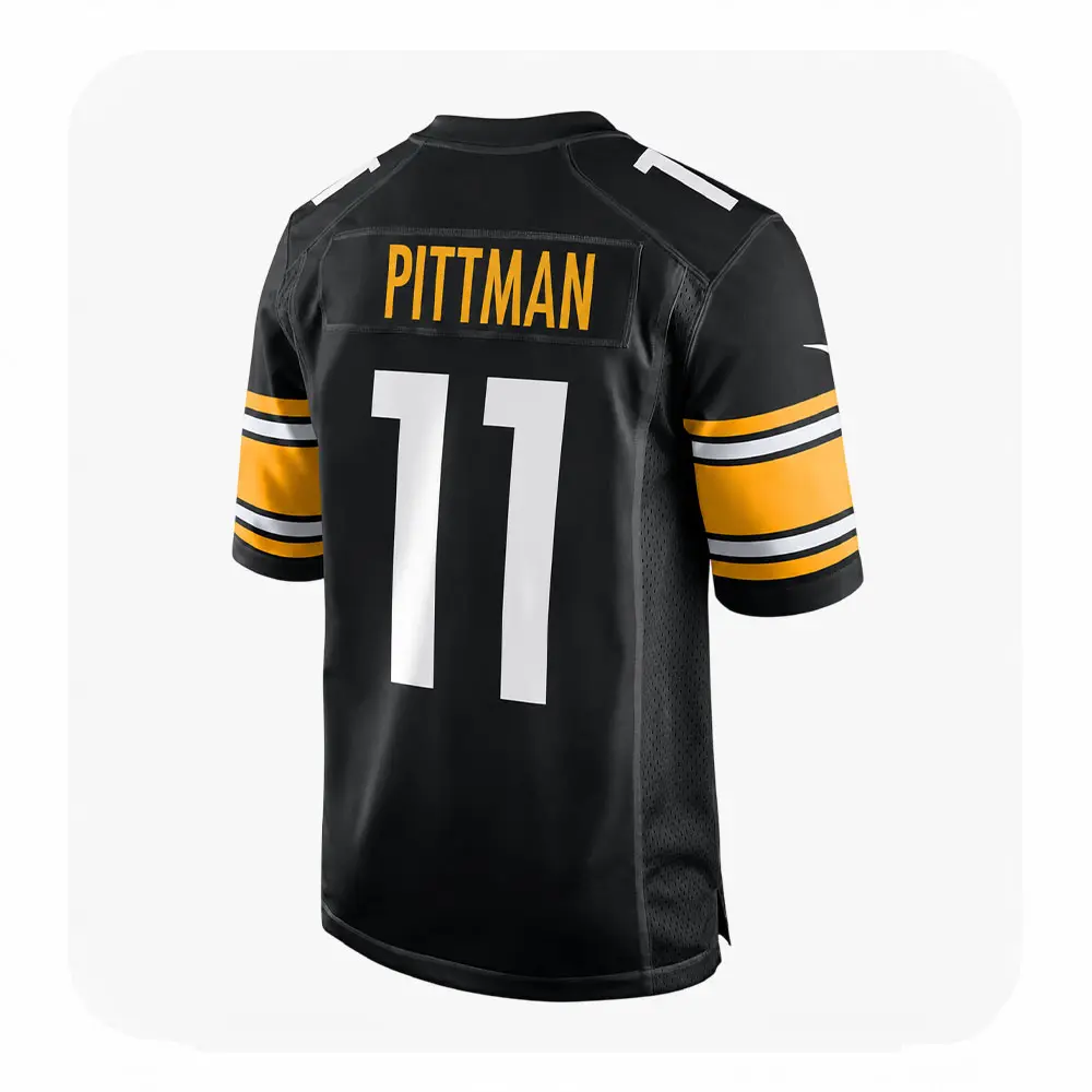 Back View For Michael Pittman Jr Black Steelers Game Jersey Back View For Michael Pittman Jr Black Steelers Game Jersey