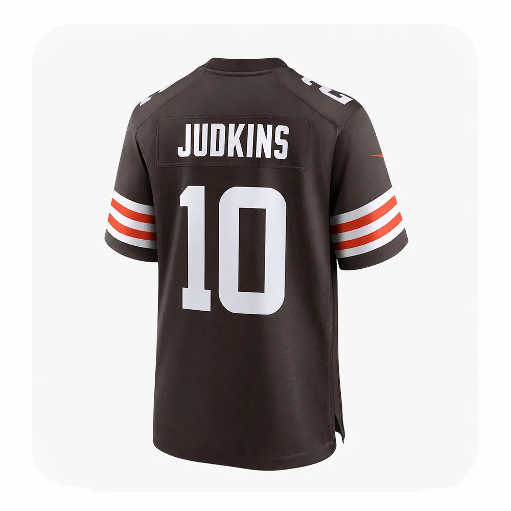 Back View For Quinshon Judkins Brown Team Cleveland Browns Jersey Back View For Quinshon Judkins Brown Team Cleveland Browns Jersey