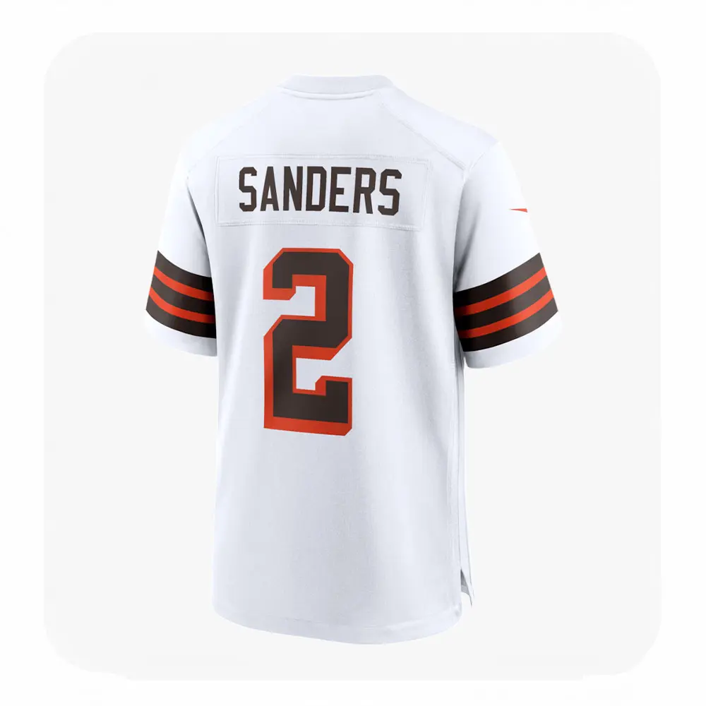 Back View For Shedeur Sanders Browns #2 White Game Jersey Back View For Shedeur Sanders Browns 2 White Game Jersey