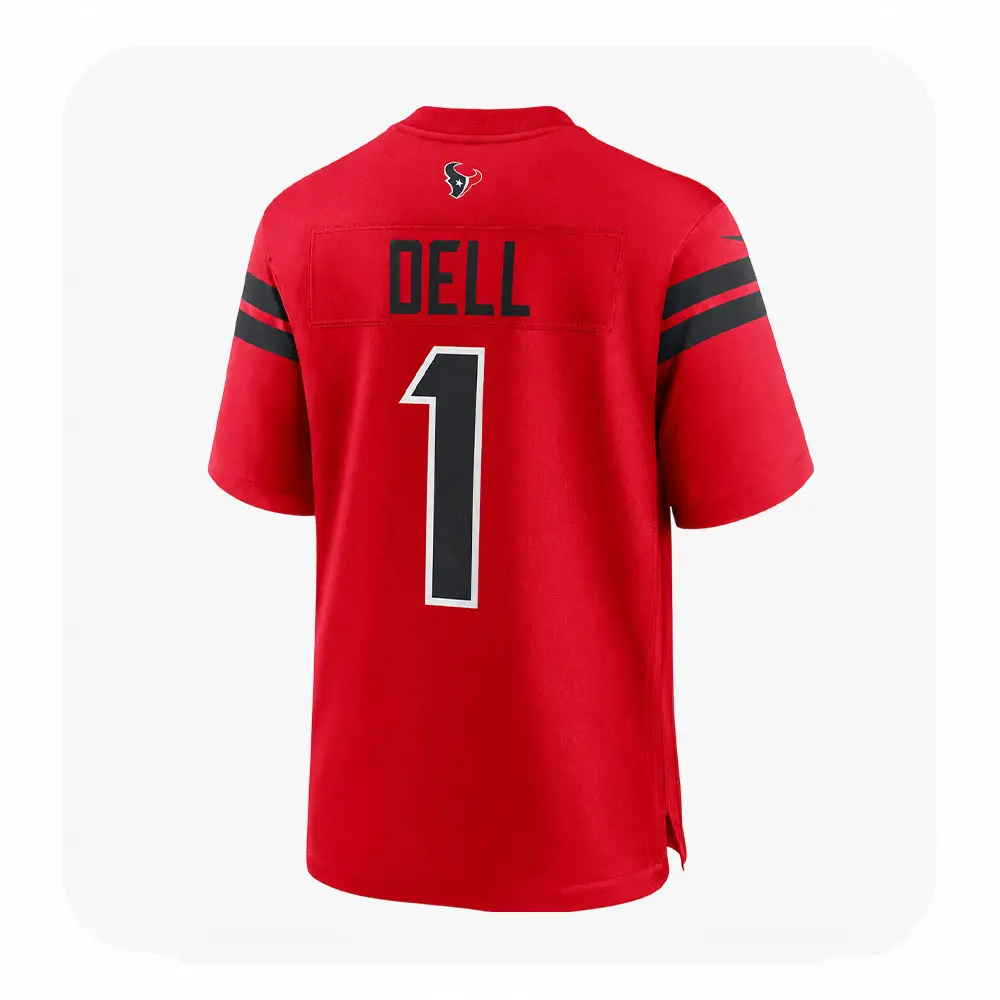 Back View For Tank Dell Texans Red Game Jersey Back View For Tank Dell Texans Red Game Jersey
