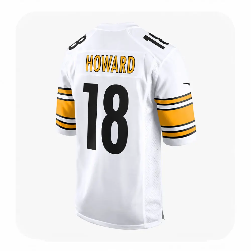 Back View For Will Howard Pittsburgh Steelers White Game Jersey Back View For Will Howard Pittsburgh Steelers White Game Jersey