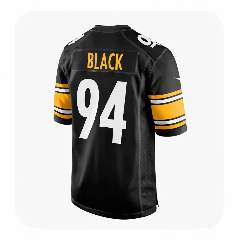 Back View For Yahya Black Steelers Team Game Black Jersey Back View For Yahya Black Steelers Team Game Black Jersey