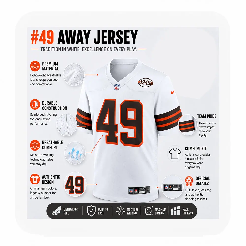 Details For Carson Schwesinger Cleveland Browns Game White Jersey Details For Carson Schwesinger Cleveland Browns Game White Jersey
