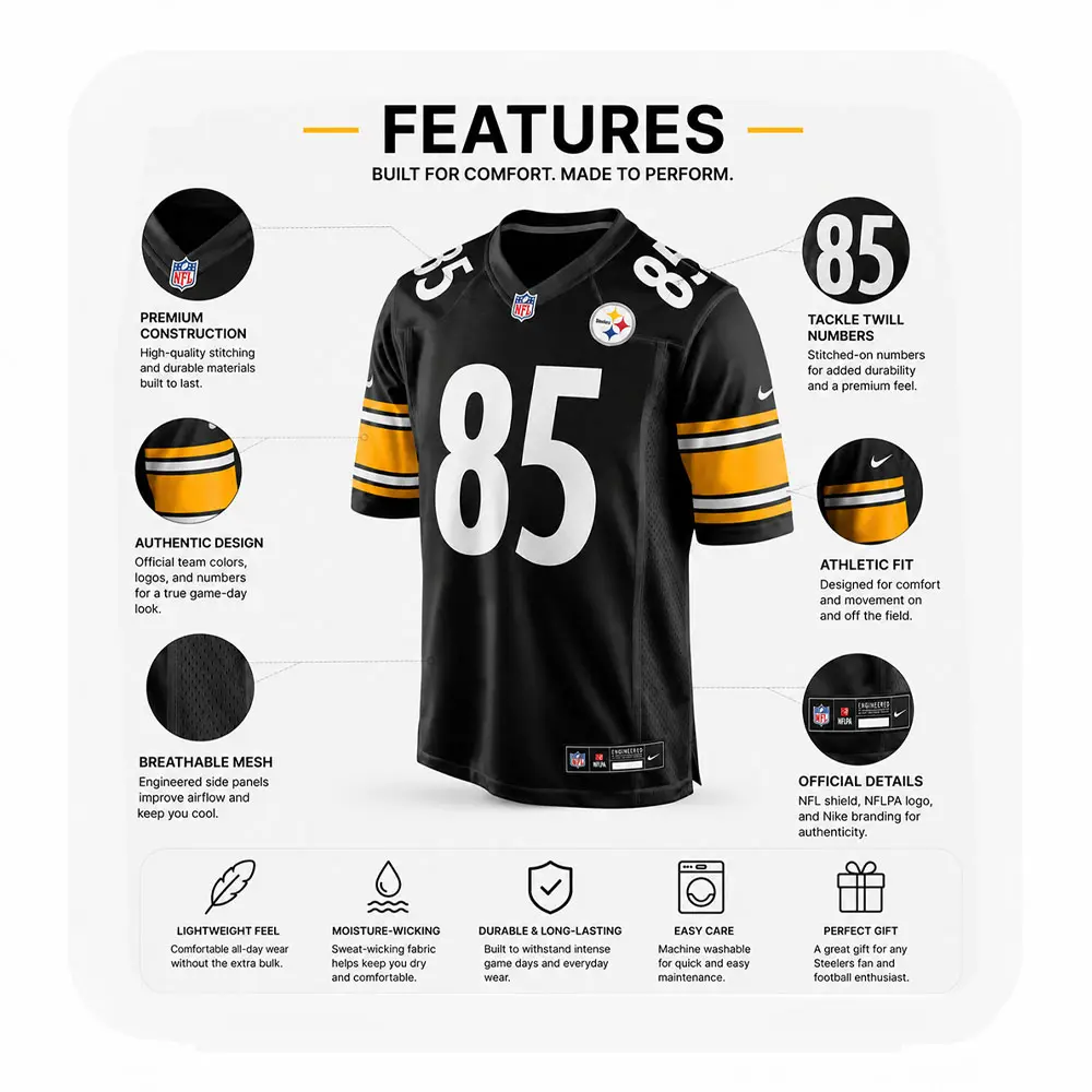 Details For Cole Burgess Pittsburgh Steelers Team Black Jersey Details For Cole Burgess Pittsburgh Steelers Team Black Jersey