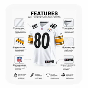 Details For Darnell Washington Steelers Game White Jersey