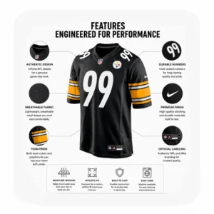 Details For Derrick Harmon Pittsburgh Steelers Game Black Jersey