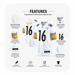 Details For Drew Allar Pittsburgh Steelers Game White Jersey
