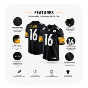 Details For Drew Allar Pittsburgh Steelers Team Game Black Jersey