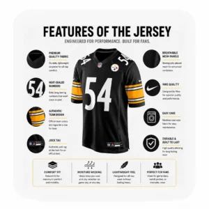 Details For Gennings Dunker Steelers Game Black Jersey