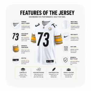Details For Gennings Dunker Steelers Game White Jersey