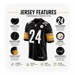 Details For Joey Porter Jr Pittsburgh Steelers Game Black Jersey