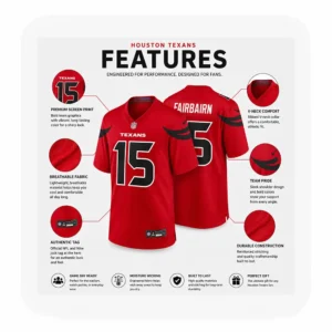 Details For Kaimi Fairbairn Texans Red Game Jersey