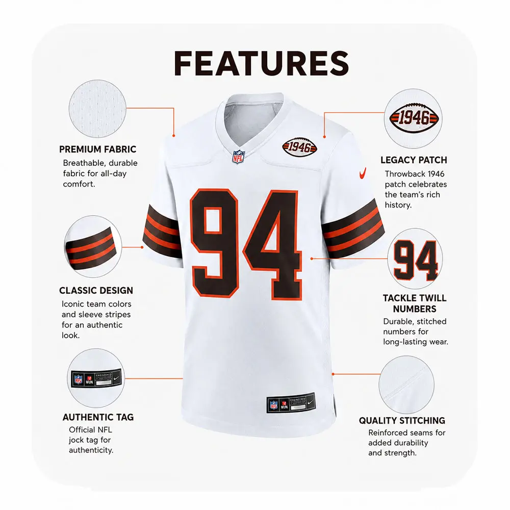 Details For Mason Graham Cleveland Browns White Game Jersey Details For Mason Graham Cleveland Browns White Game Jersey