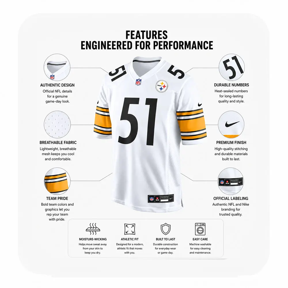 Details For Nick Herbig Steelers White Game Jersey Details For Nick Herbig Steelers White Game Jersey