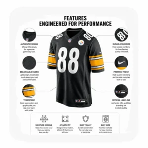 Details For Pat Freiermuth Steelers Game Team Black Jersey